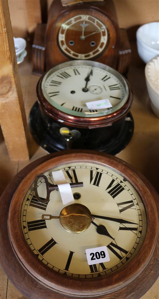 3 various clocks including a ships clock